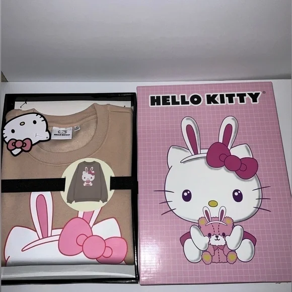 Hello Kitty Easter bunny crewneck sweatshirt- women’s - Picture 1 of 7